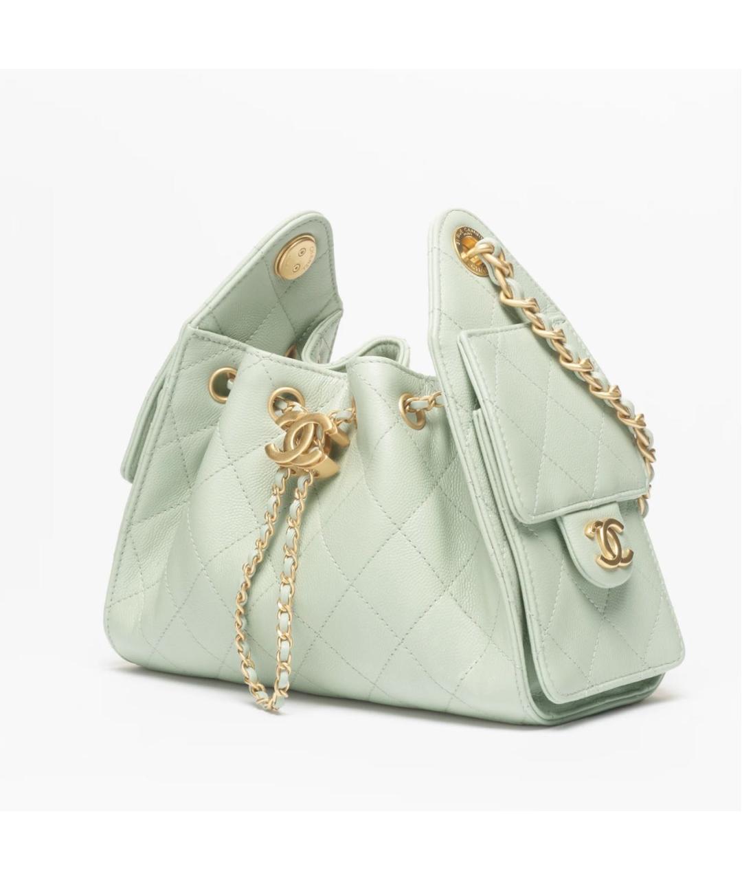 CHANEL Зеленая кожаная сумка через плечо, фото 3