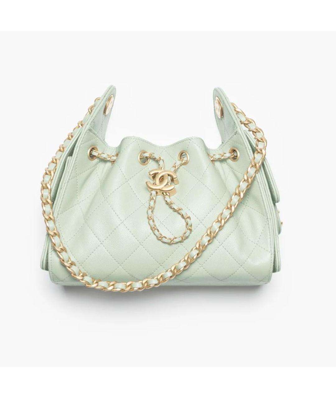 CHANEL Зеленая кожаная сумка через плечо, фото 6