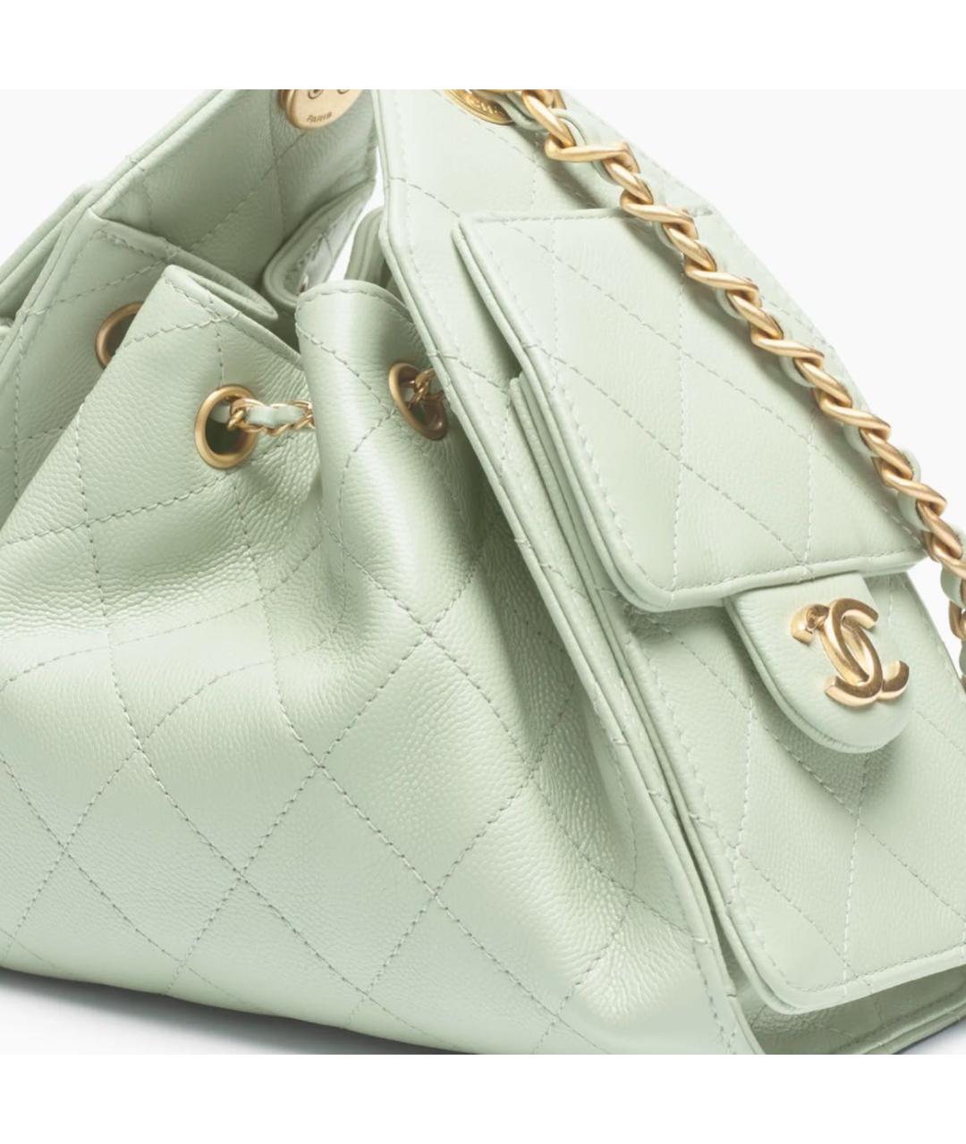 CHANEL Зеленая кожаная сумка через плечо, фото 5
