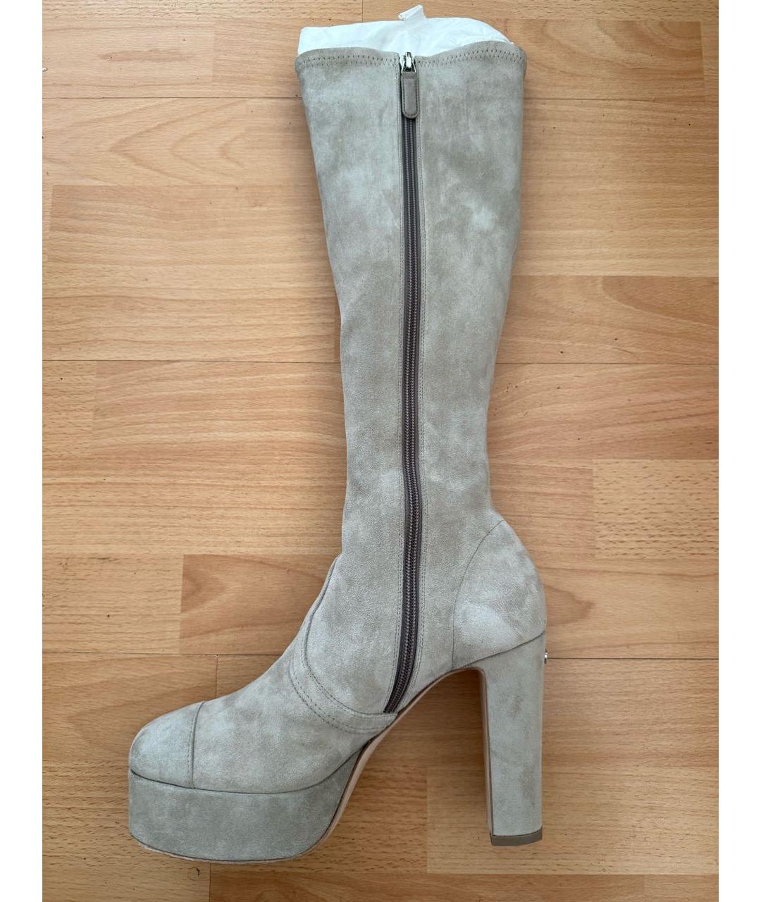 CHANEL Бежевые замшевые сапоги, фото 3