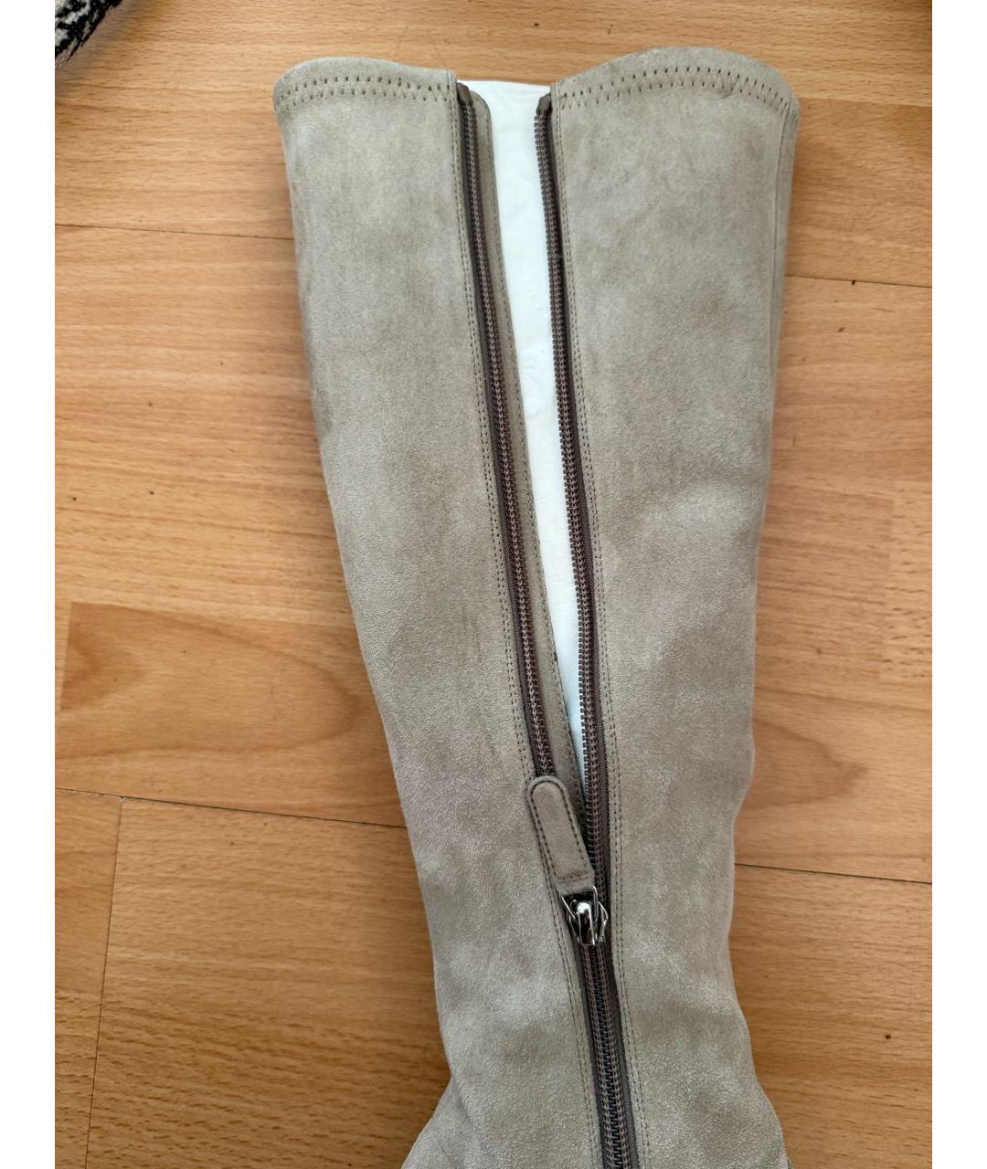 CHANEL Бежевые замшевые сапоги, фото 5
