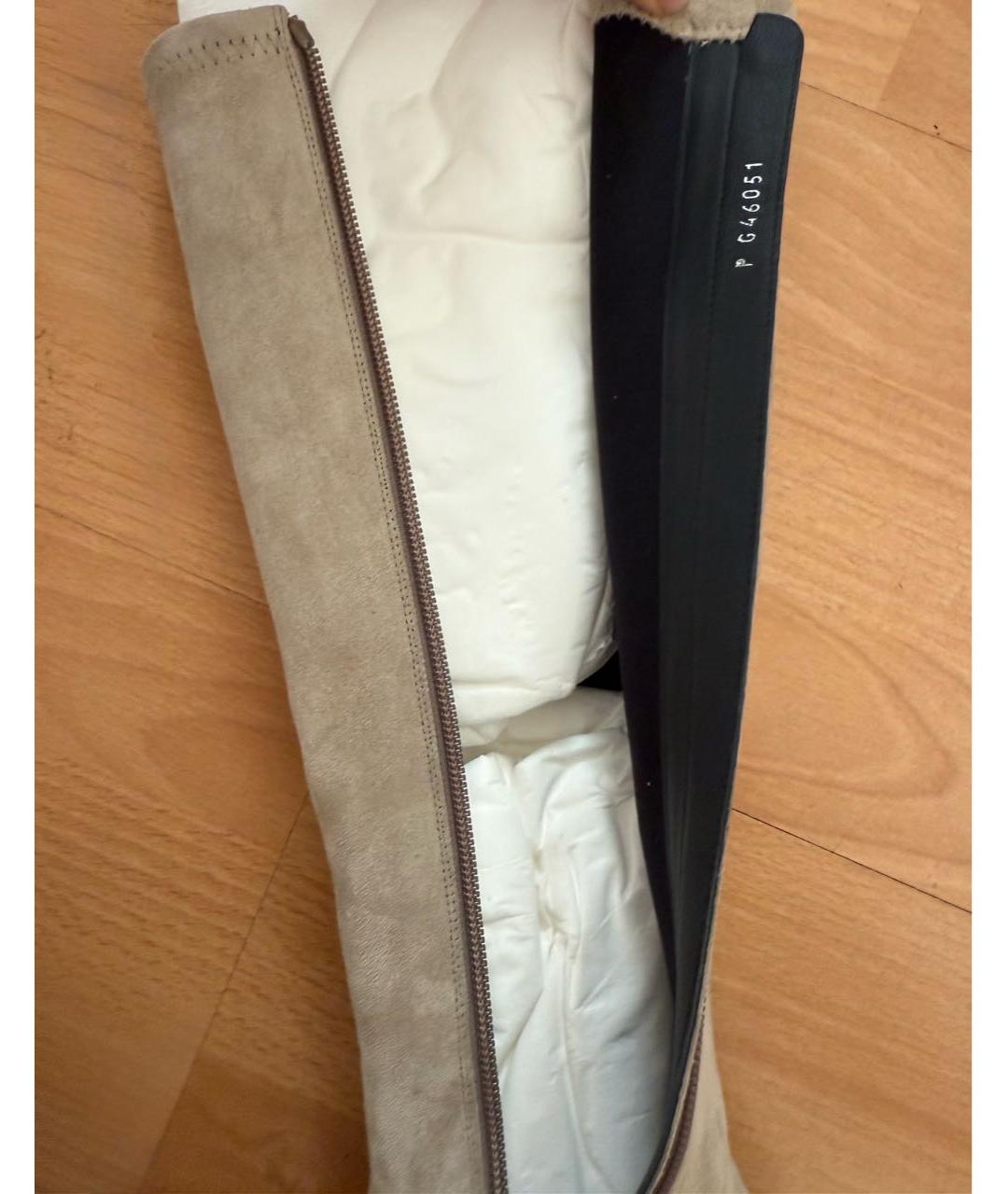 CHANEL Бежевые замшевые сапоги, фото 6