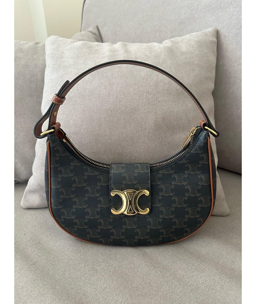 CELINE Коричневая сумка с короткими ручками, фото 5