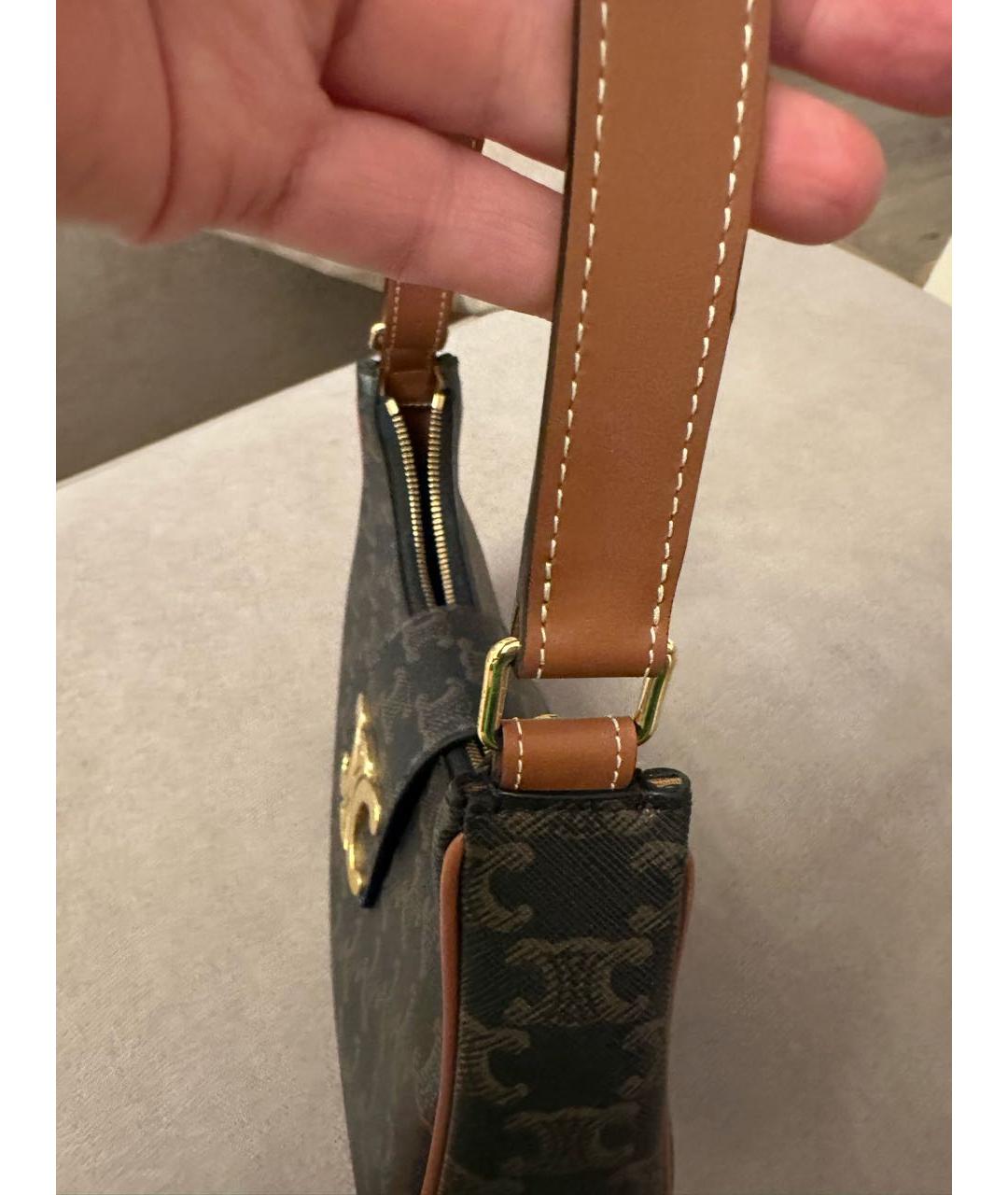 CELINE Коричневая сумка с короткими ручками, фото 4