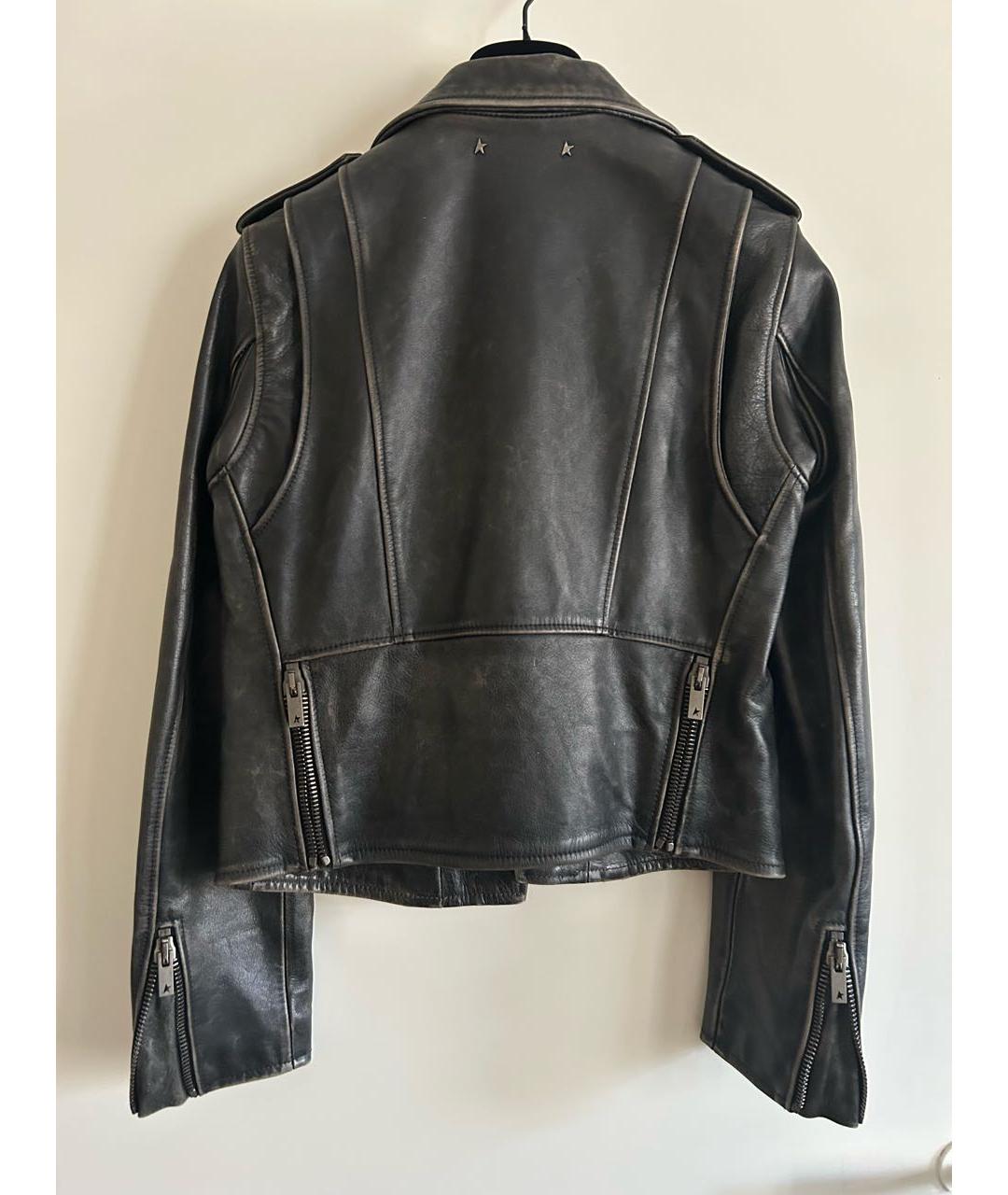 GOLDEN GOOSE DELUXE BRAND Черная кожаная куртка, фото 2