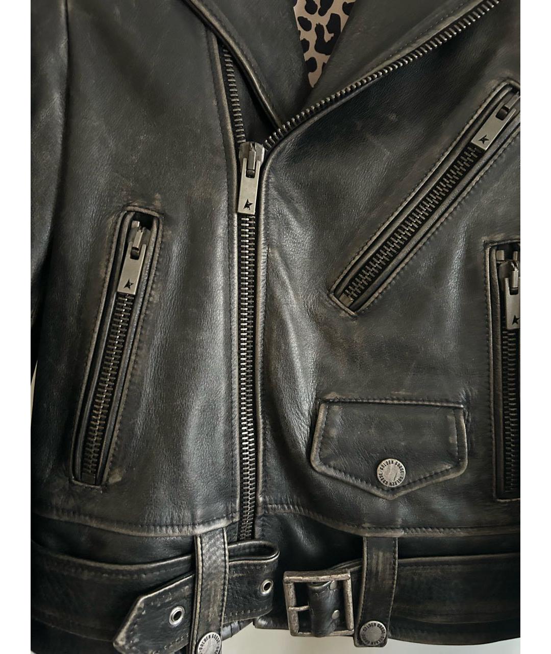 GOLDEN GOOSE DELUXE BRAND Черная кожаная куртка, фото 5