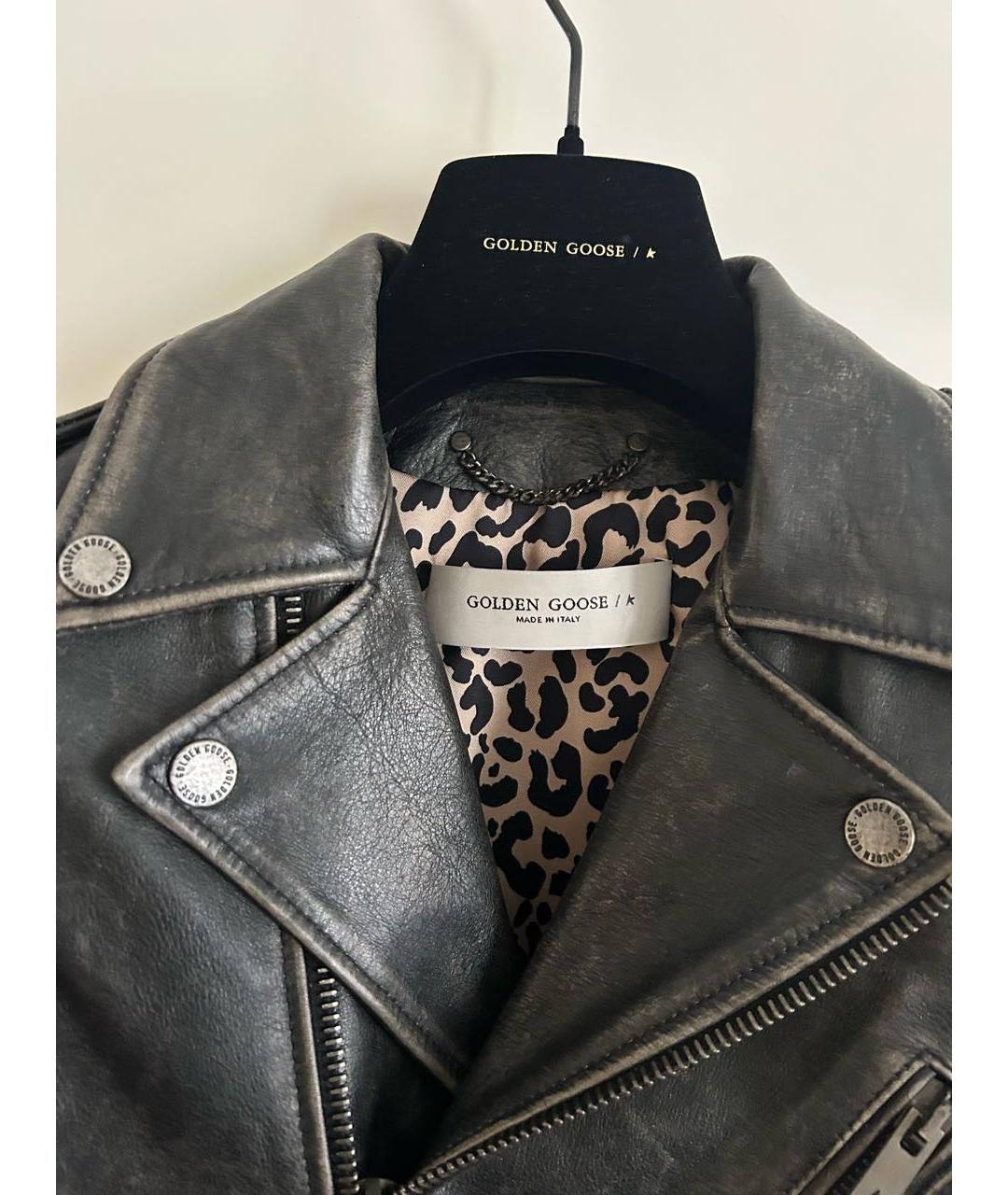 GOLDEN GOOSE DELUXE BRAND Черная кожаная куртка, фото 3