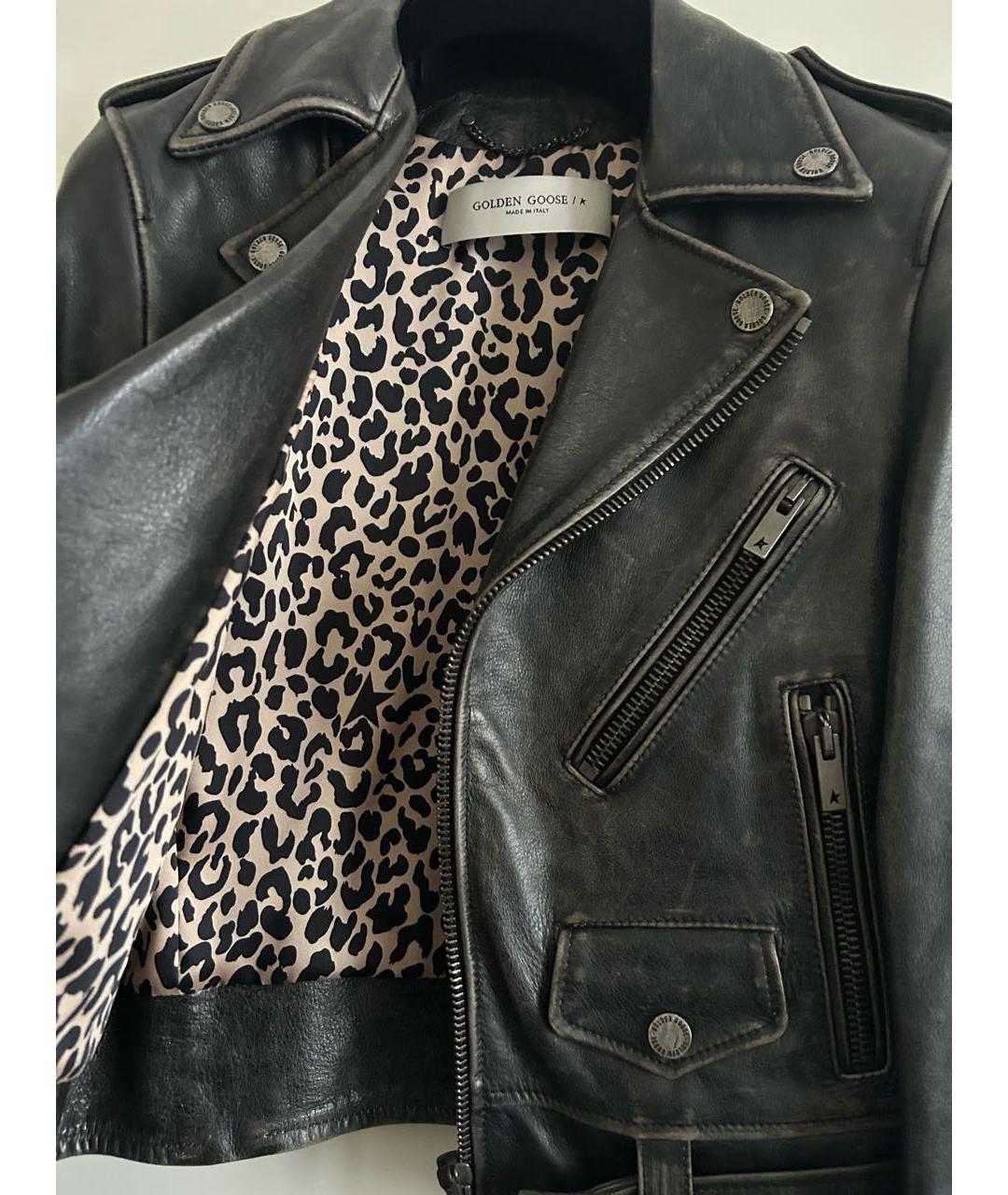 GOLDEN GOOSE DELUXE BRAND Черная кожаная куртка, фото 6