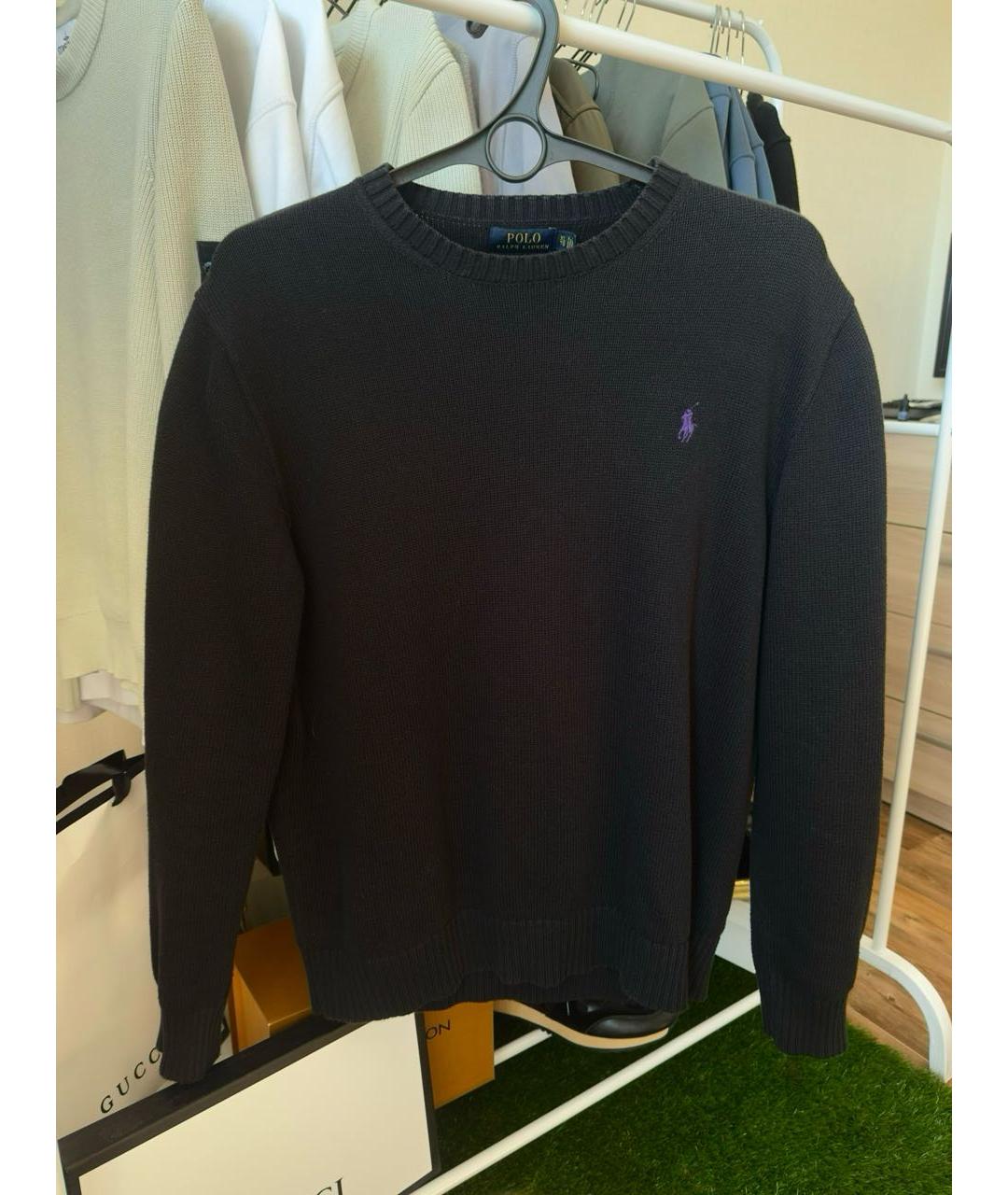 POLO RALPH LAUREN Черный хлопковый джемпер / свитер, фото 4