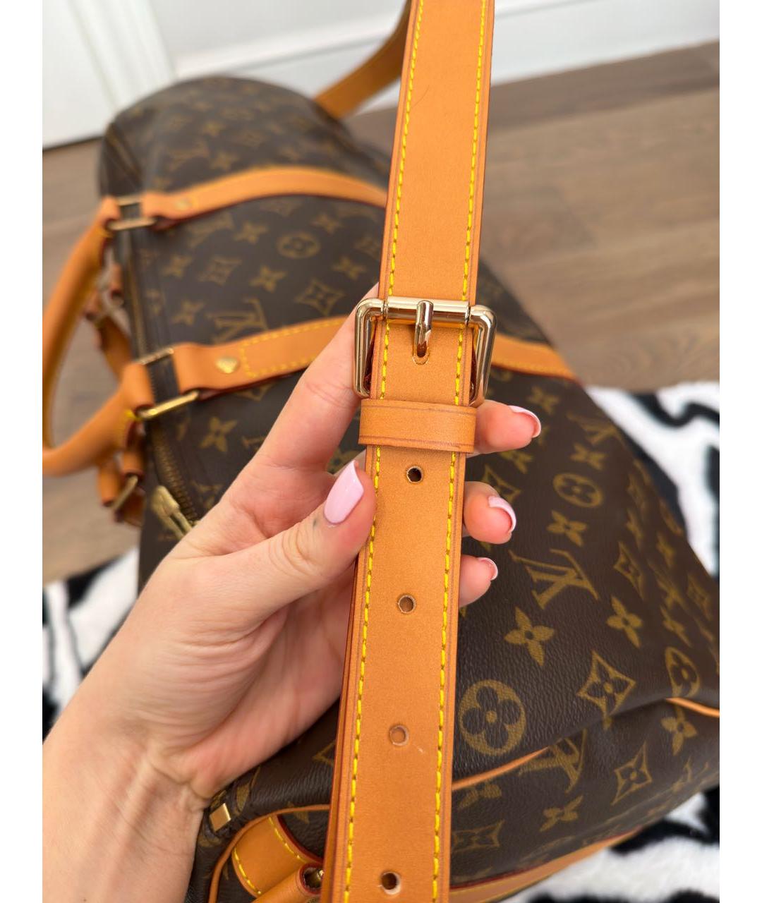 LOUIS VUITTON Коричневая кожаная дорожная/спортивная сумка, фото 6
