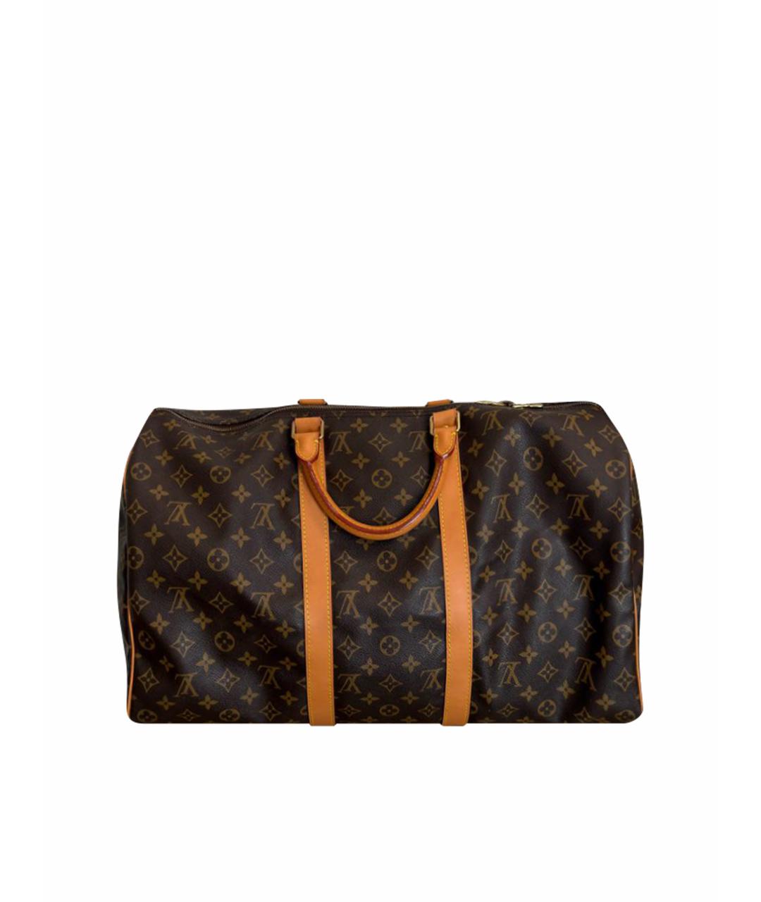 LOUIS VUITTON Коричневая кожаная дорожная/спортивная сумка, фото 1