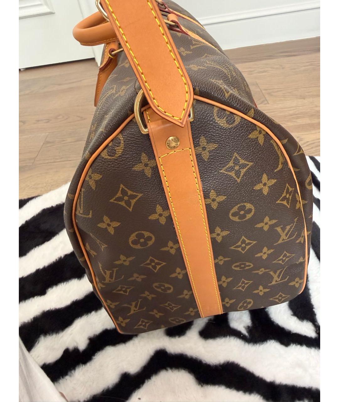 LOUIS VUITTON Коричневая кожаная дорожная/спортивная сумка, фото 5