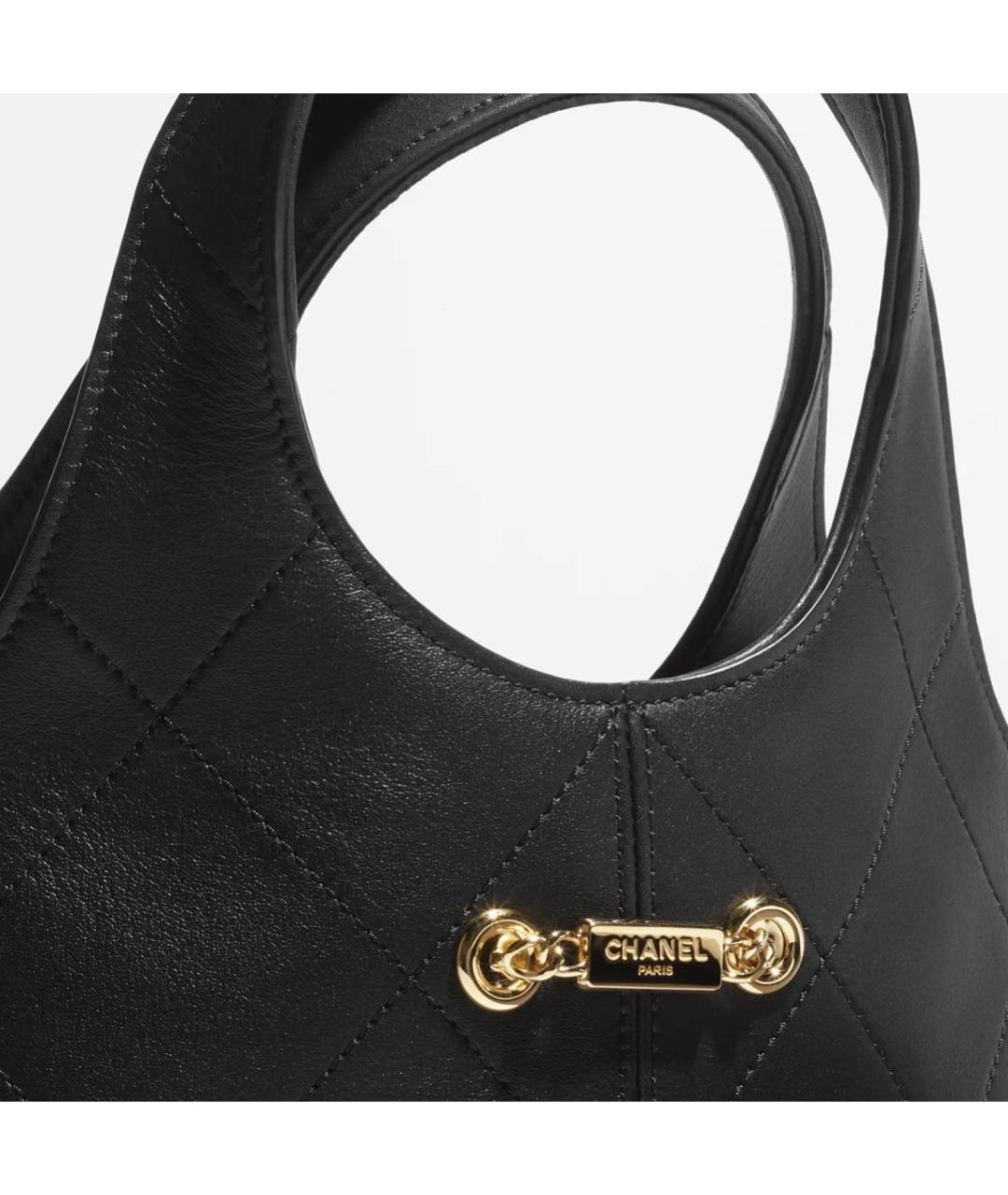 CHANEL Черная кожаная сумка с короткими ручками, фото 5