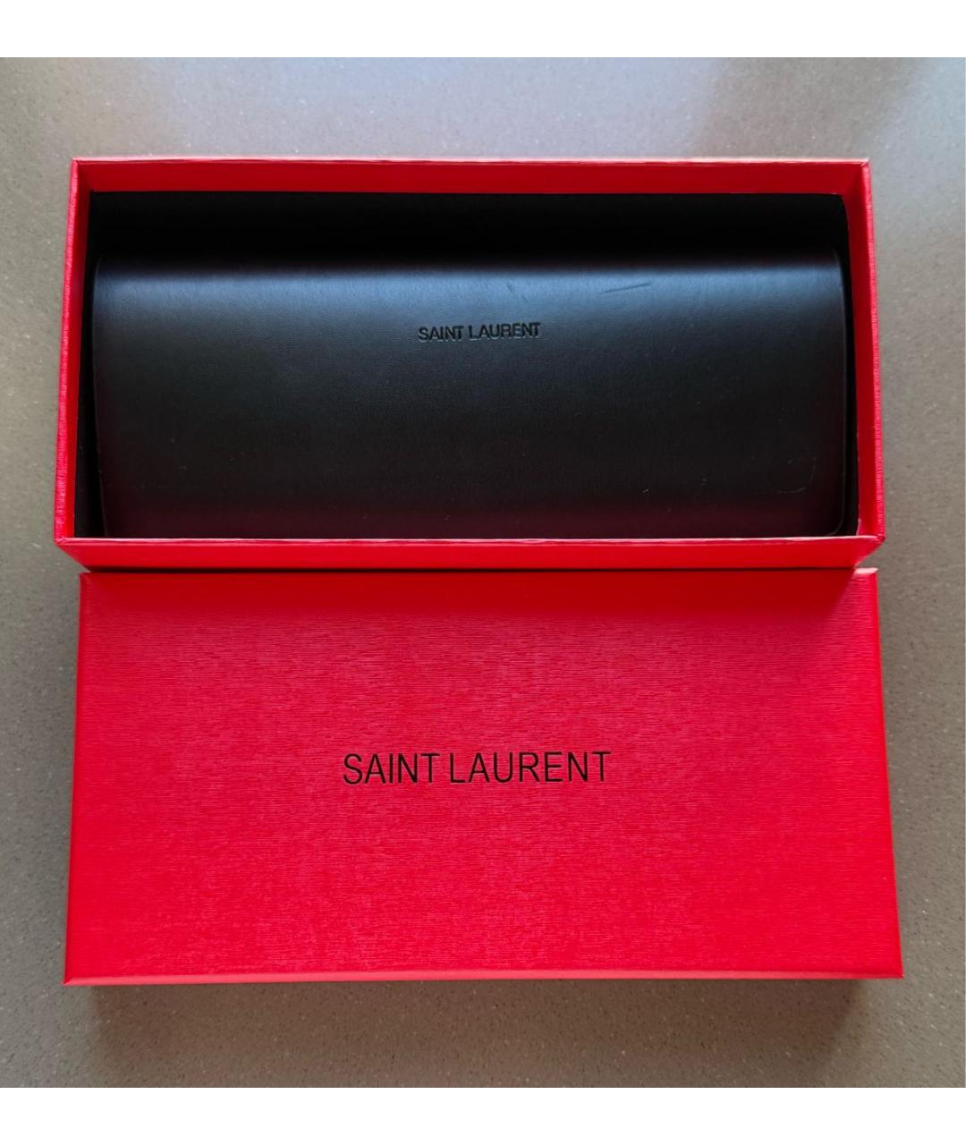 SAINT LAURENT Серые металлические солнцезащитные очки, фото 6