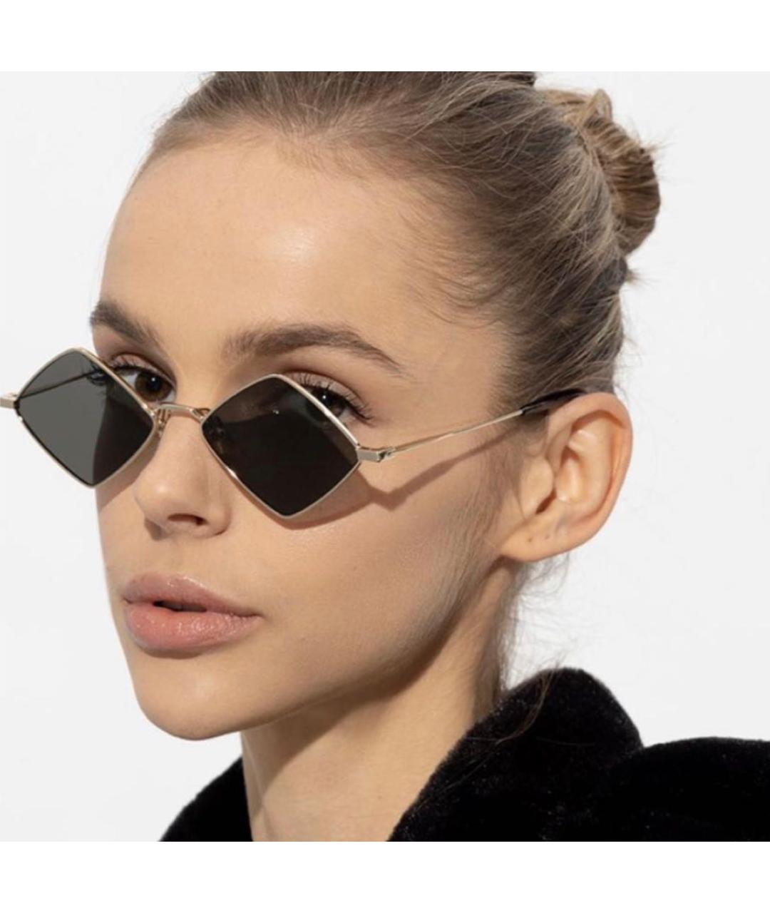 SAINT LAURENT Серые металлические солнцезащитные очки, фото 7