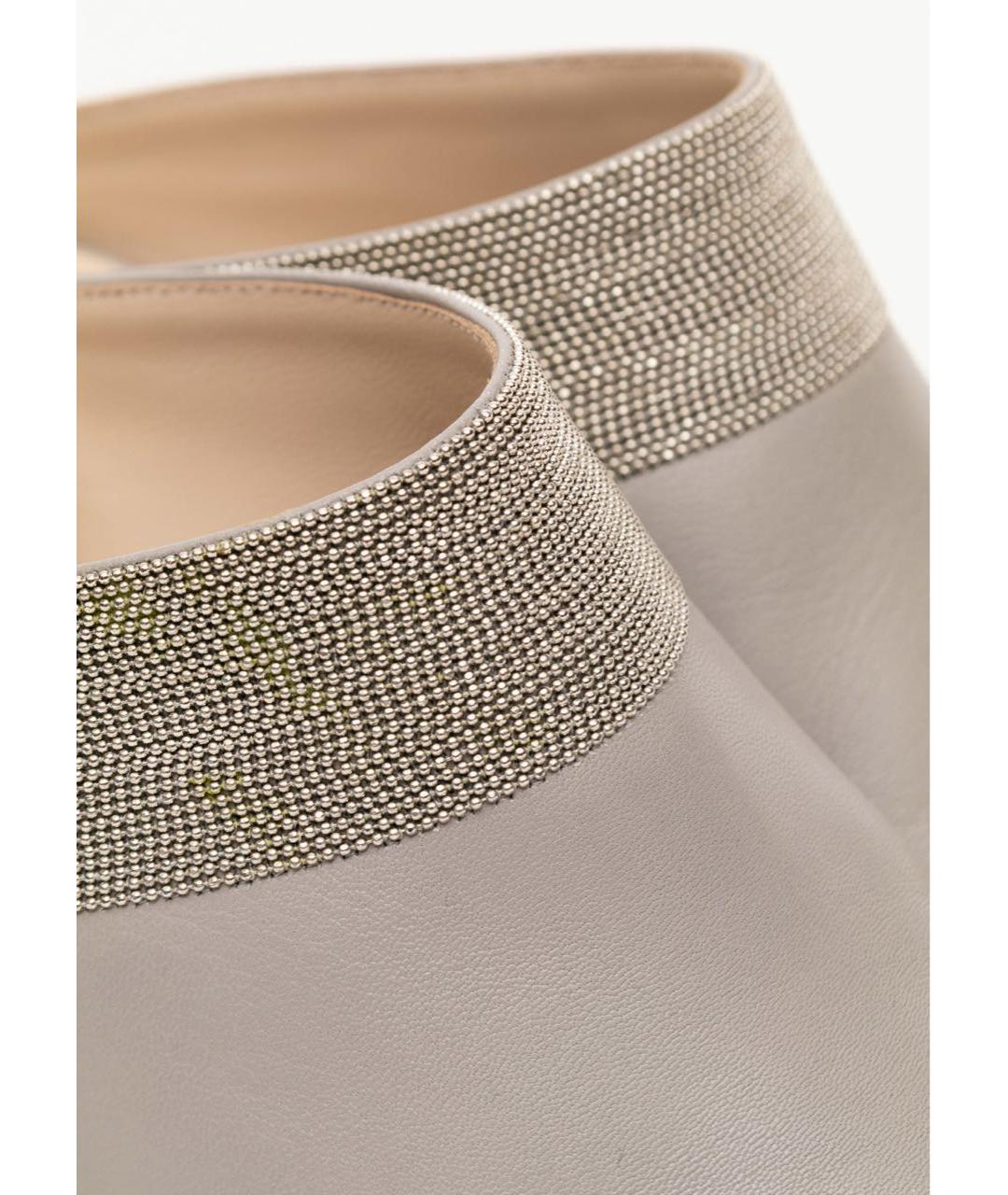 FABIANA FILIPPI Серые кожаные мюли, фото 4