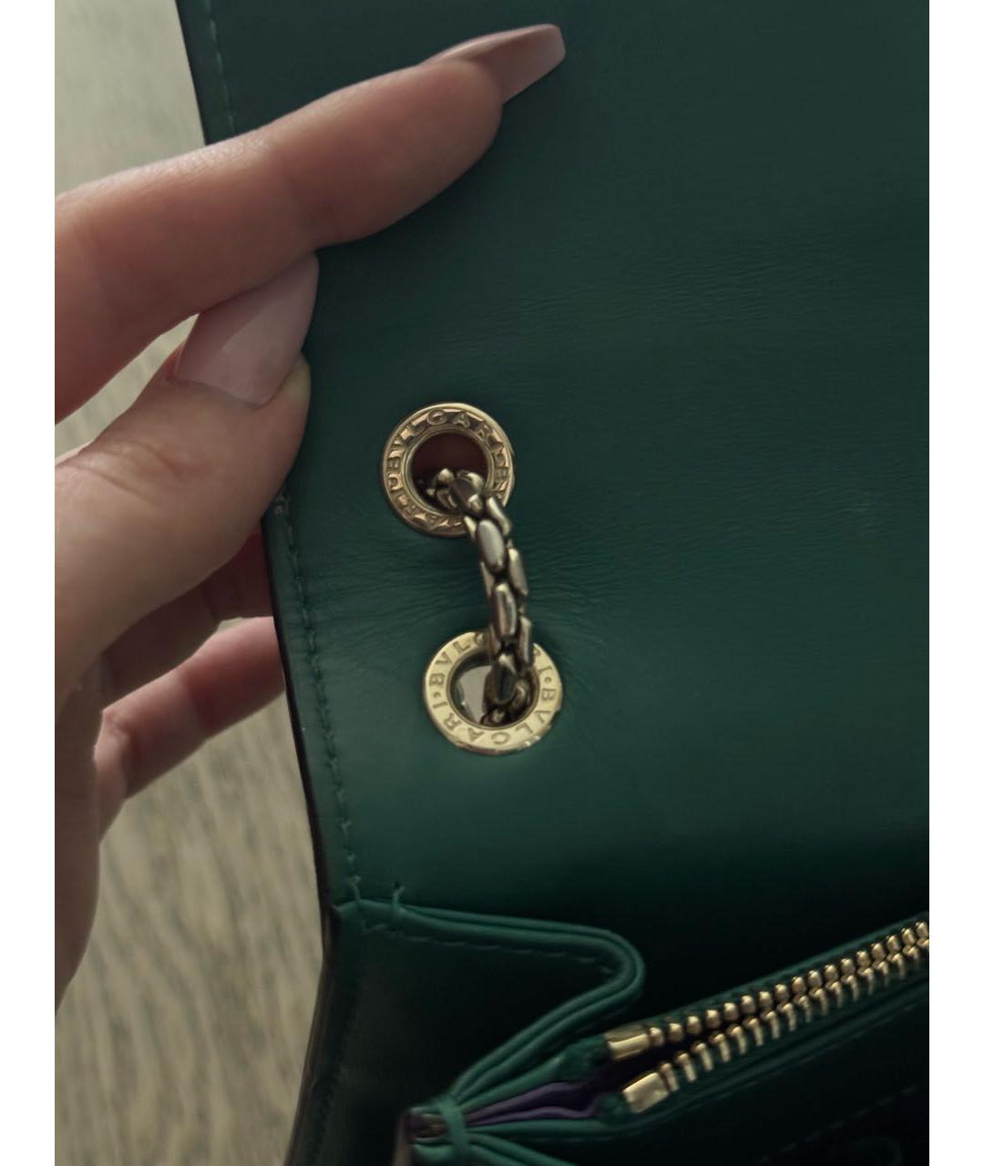 BVLGARI Зеленая кожаная сумка через плечо, фото 7