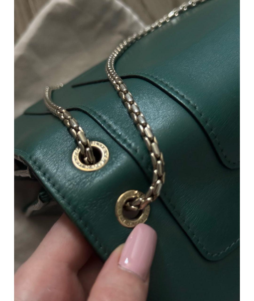 BVLGARI Зеленая кожаная сумка через плечо, фото 6