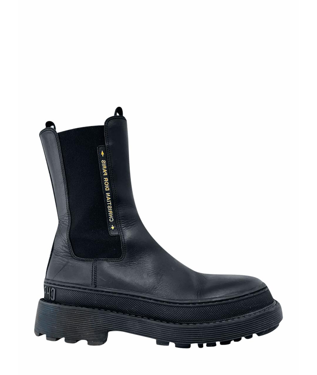 CHRISTIAN DIOR Черные кожаные полусапоги, фото 1