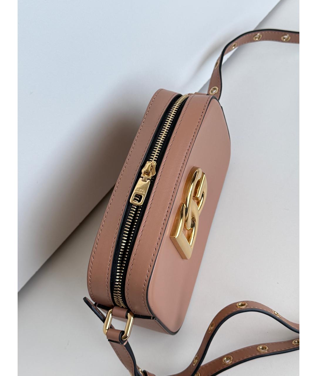 DOLCE&GABBANA Бежевая кожаная сумка через плечо, фото 6