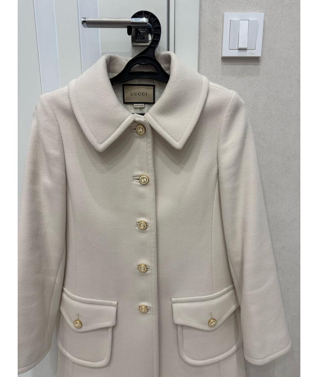 GUCCI Бежевое полиэстеровое пальто, фото 8