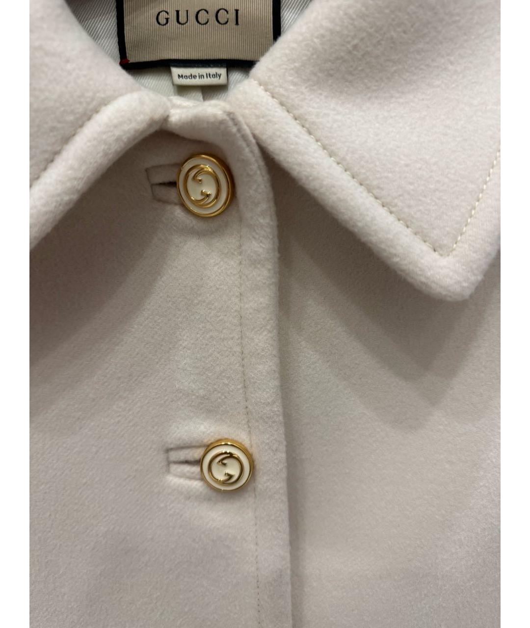 GUCCI Бежевое полиэстеровое пальто, фото 4