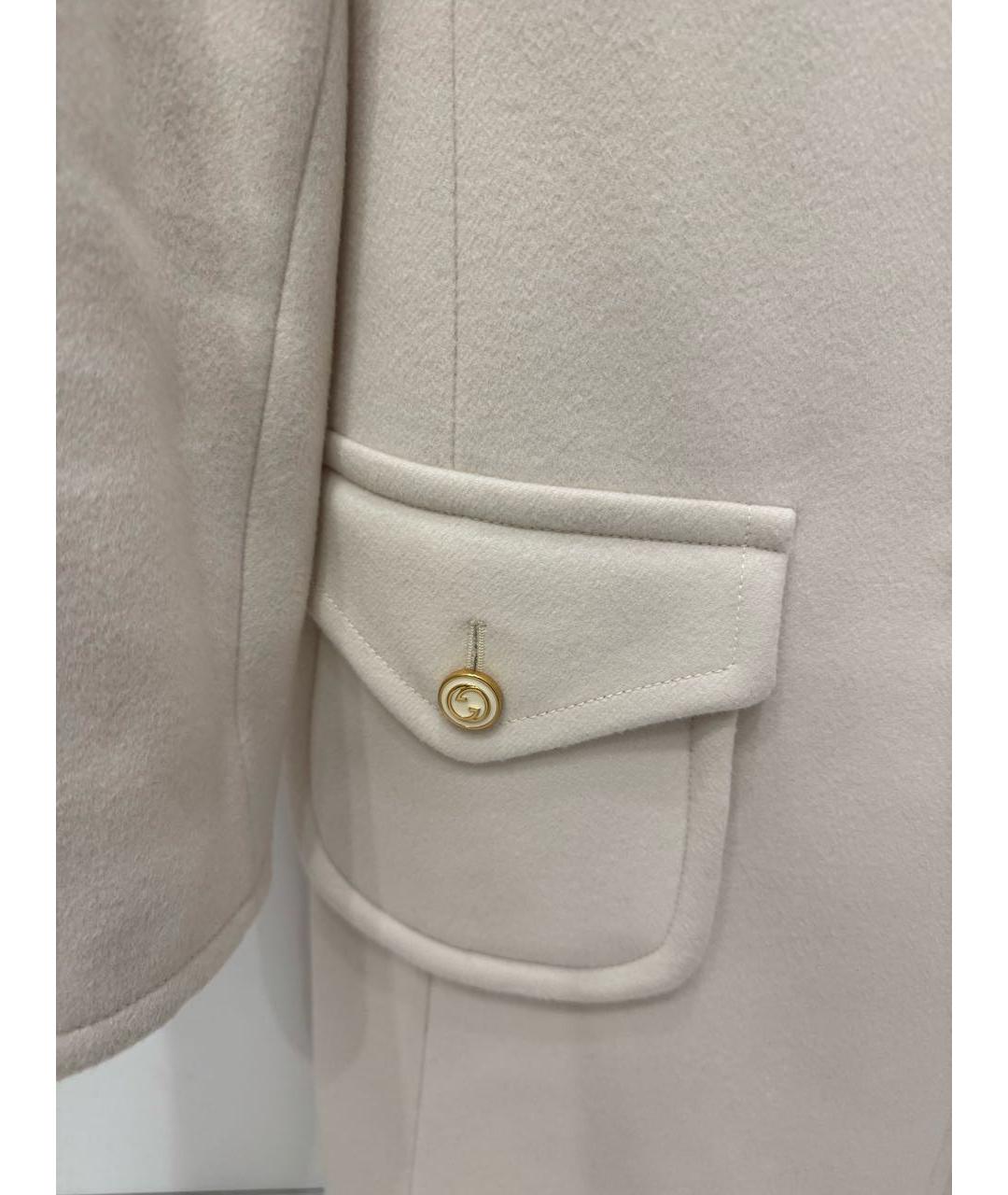 GUCCI Бежевое полиэстеровое пальто, фото 6