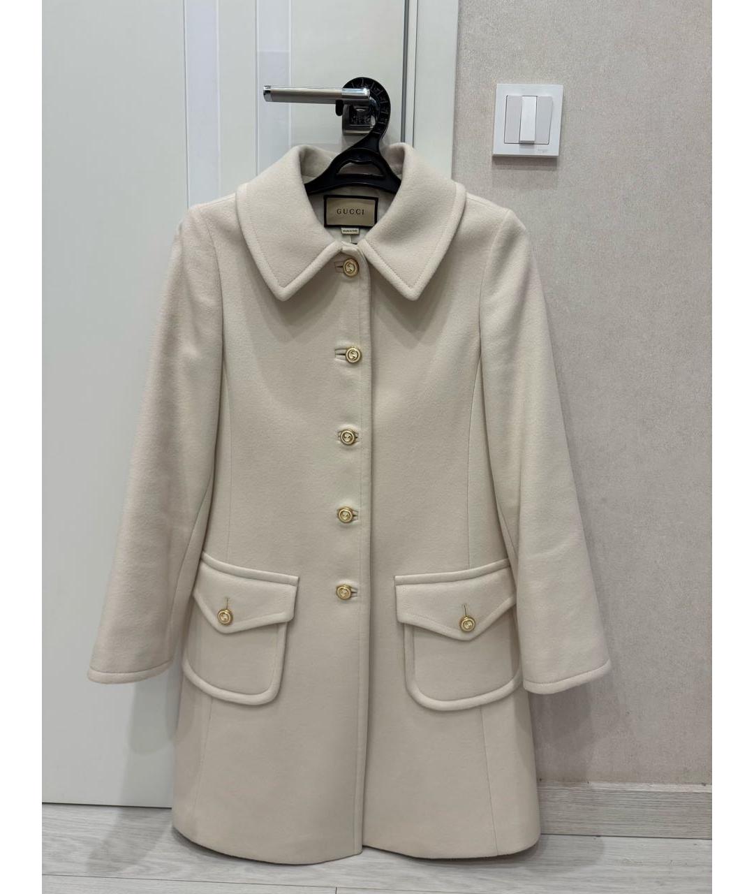 GUCCI Бежевое полиэстеровое пальто, фото 9