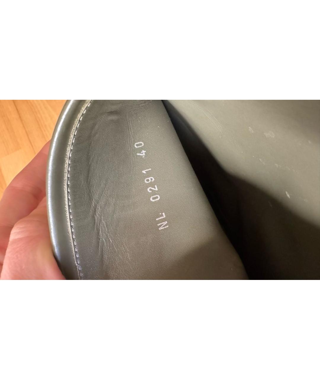 LOUIS VUITTON Хаки кожаные сапоги, фото 7