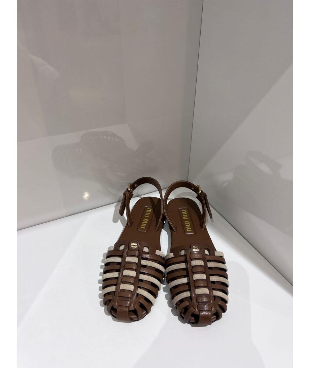 MIU MIU Мульти кожаные сандалии, фото 3