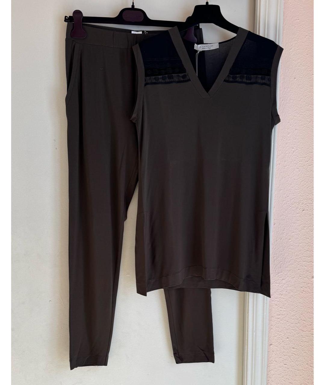 D.EXTERIOR Хаки вискозный костюм с брюками, фото 9