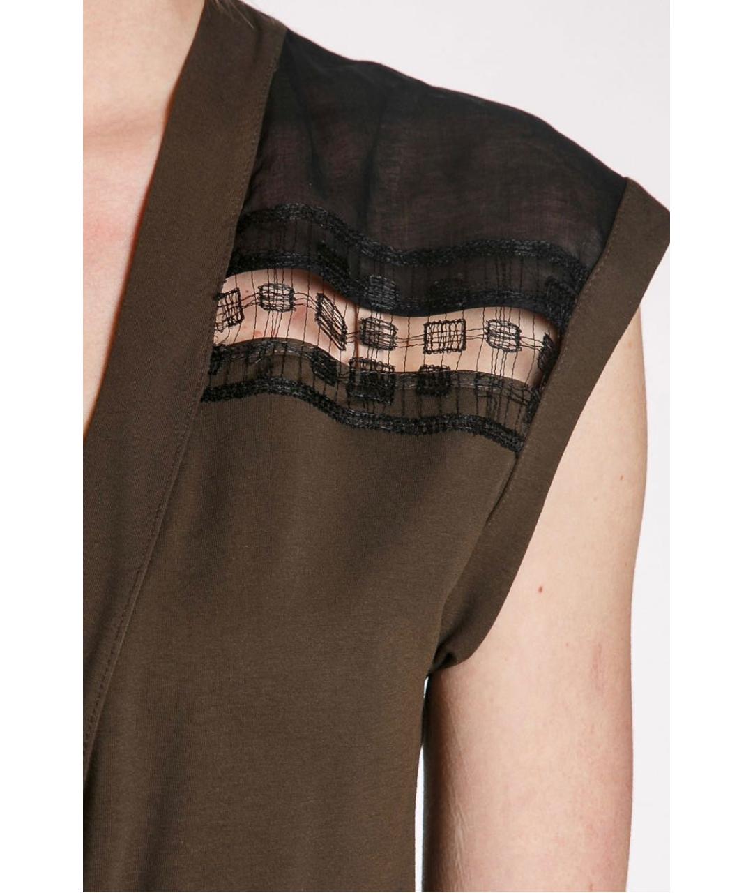 D.EXTERIOR Хаки вискозный костюм с брюками, фото 4