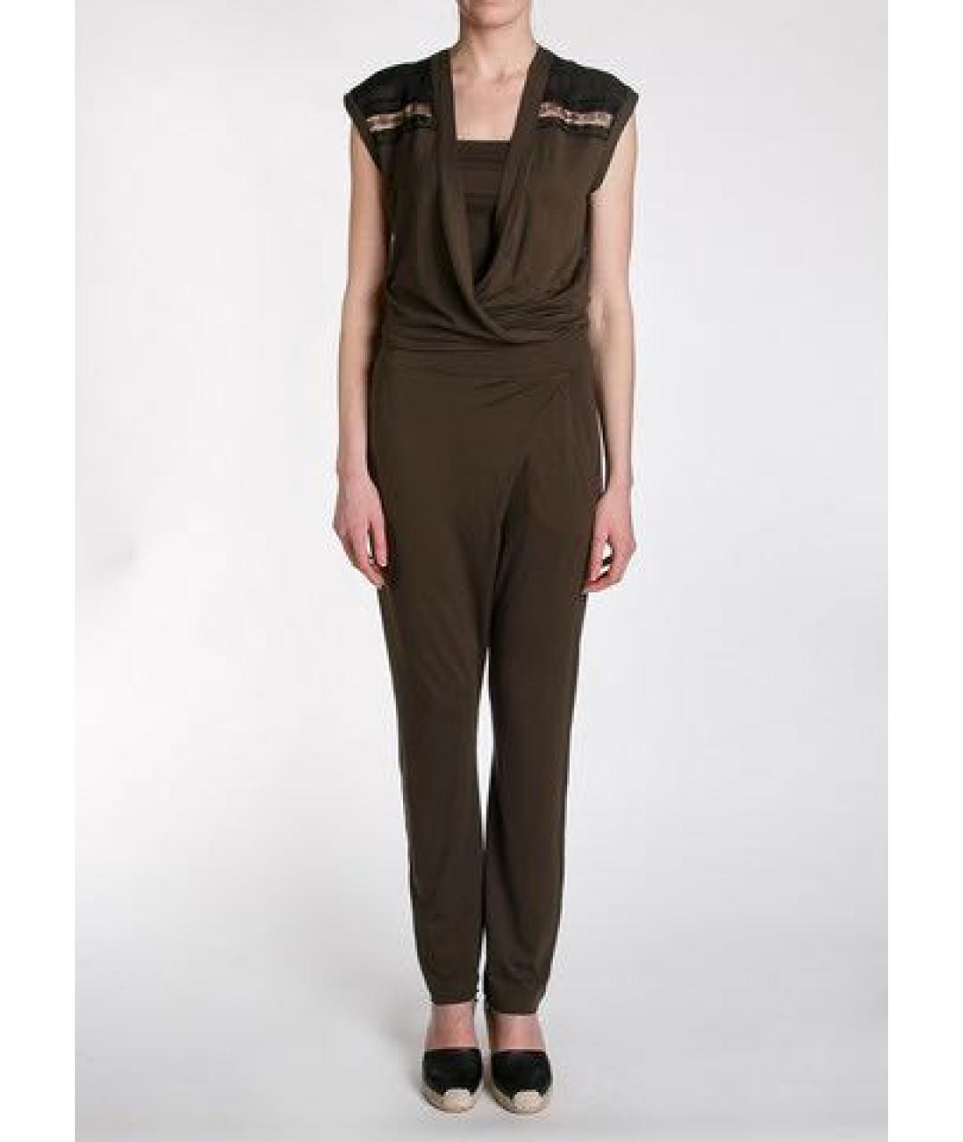 D.EXTERIOR Хаки вискозный костюм с брюками, фото 8