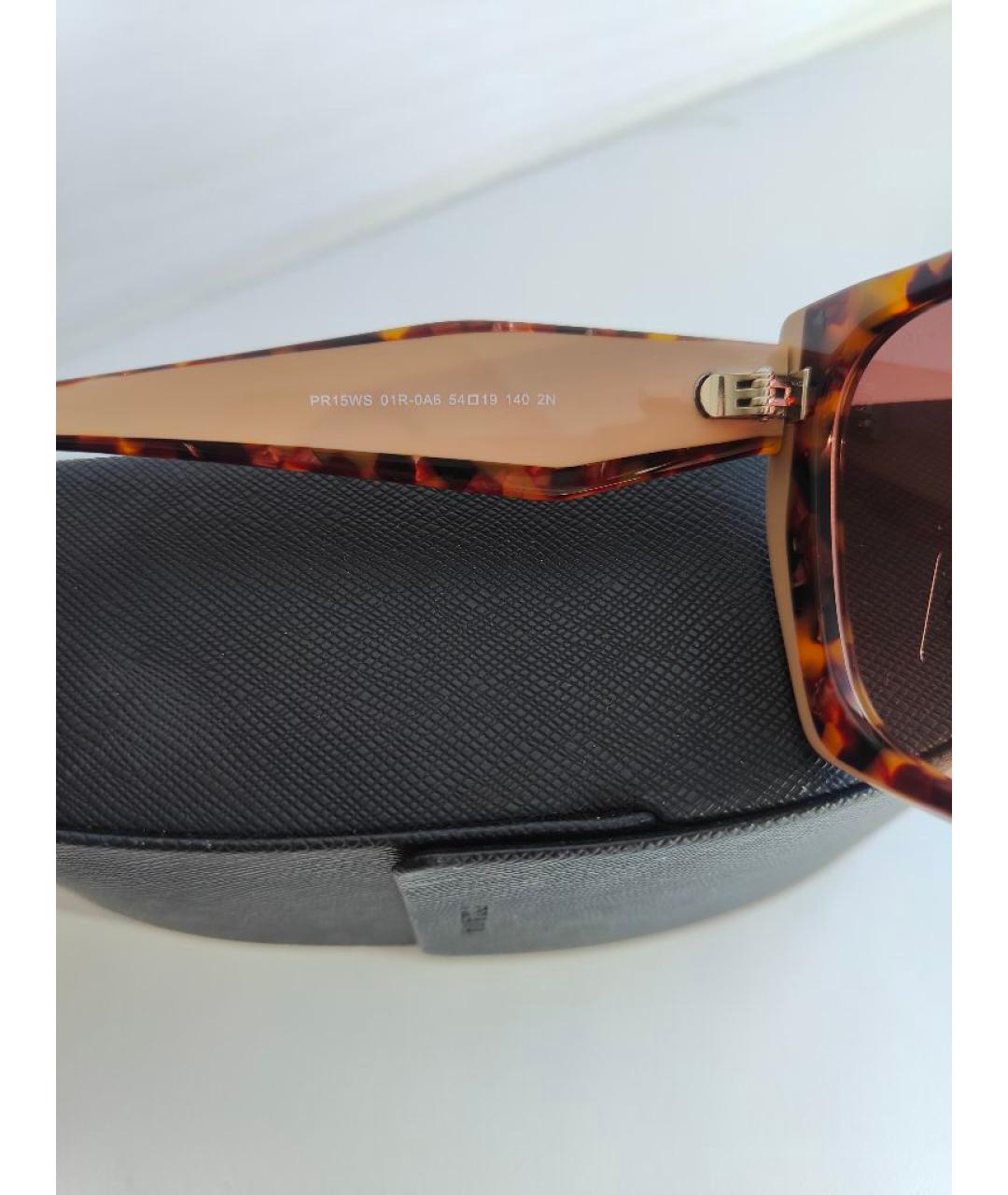 PRADA Коричневые пластиковые солнцезащитные очки, фото 6
