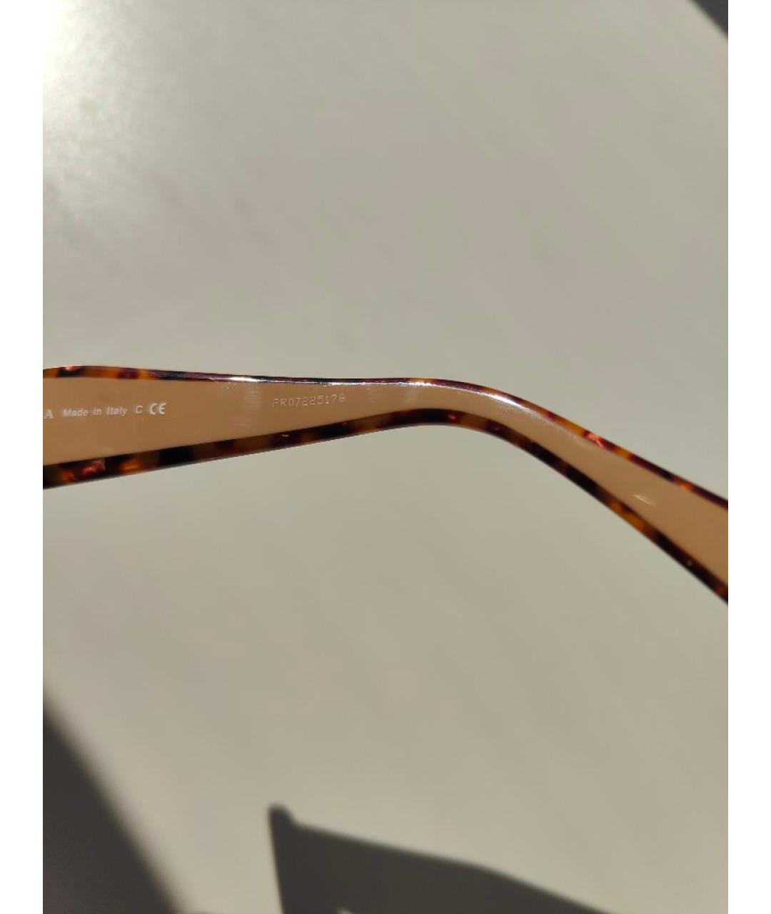 PRADA Коричневые пластиковые солнцезащитные очки, фото 5