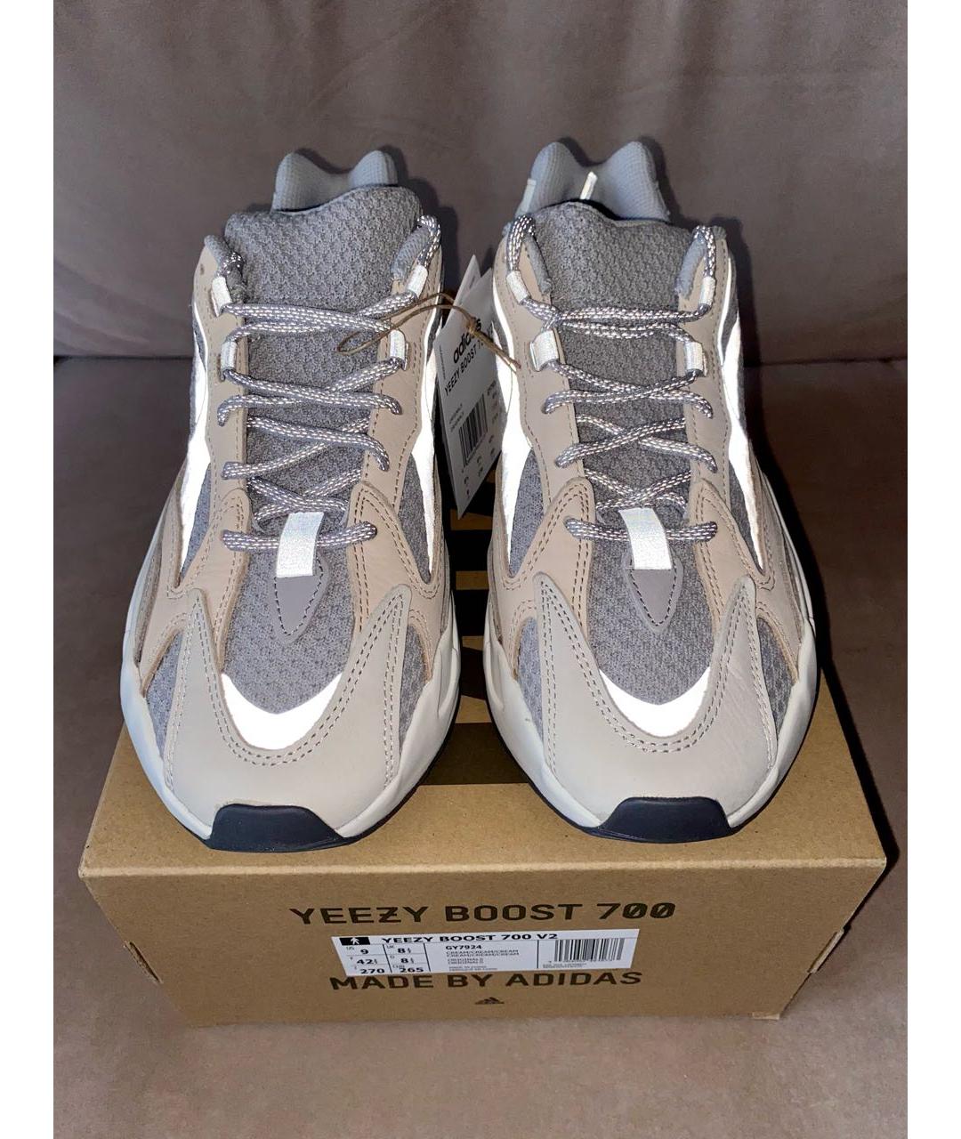 ADIDAS YEEZY Бежевые низкие кроссовки / кеды, фото 2