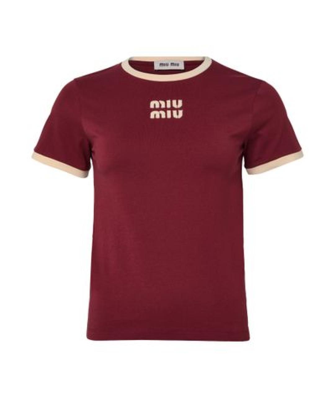 MIU MIU Бордовая футболка, фото 1