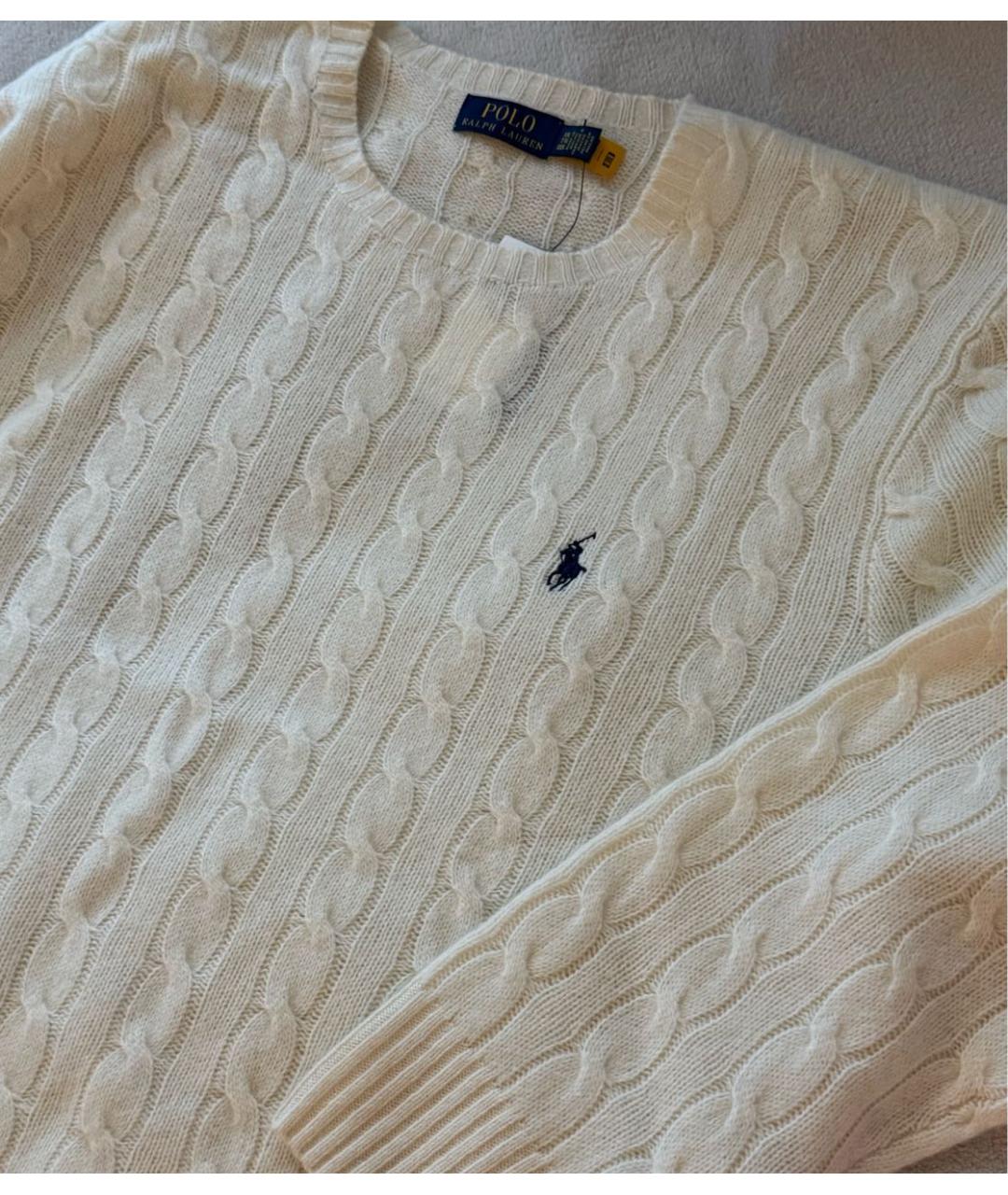 POLO RALPH LAUREN Бежевый шерстяной джемпер / свитер, фото 5