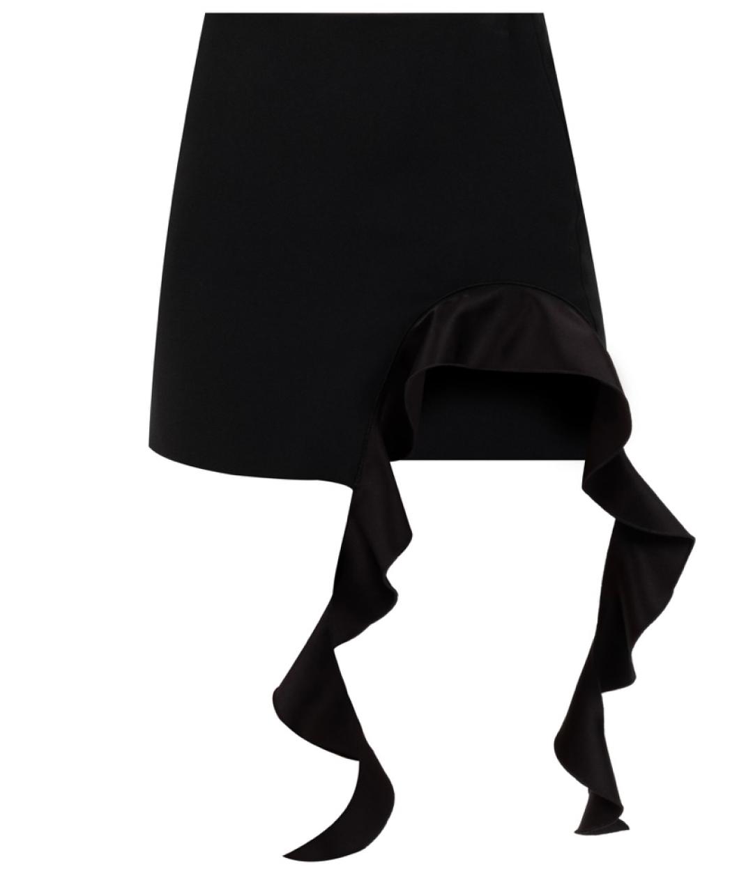 DAVID KOMA Черная вискозная юбка мини, фото 6