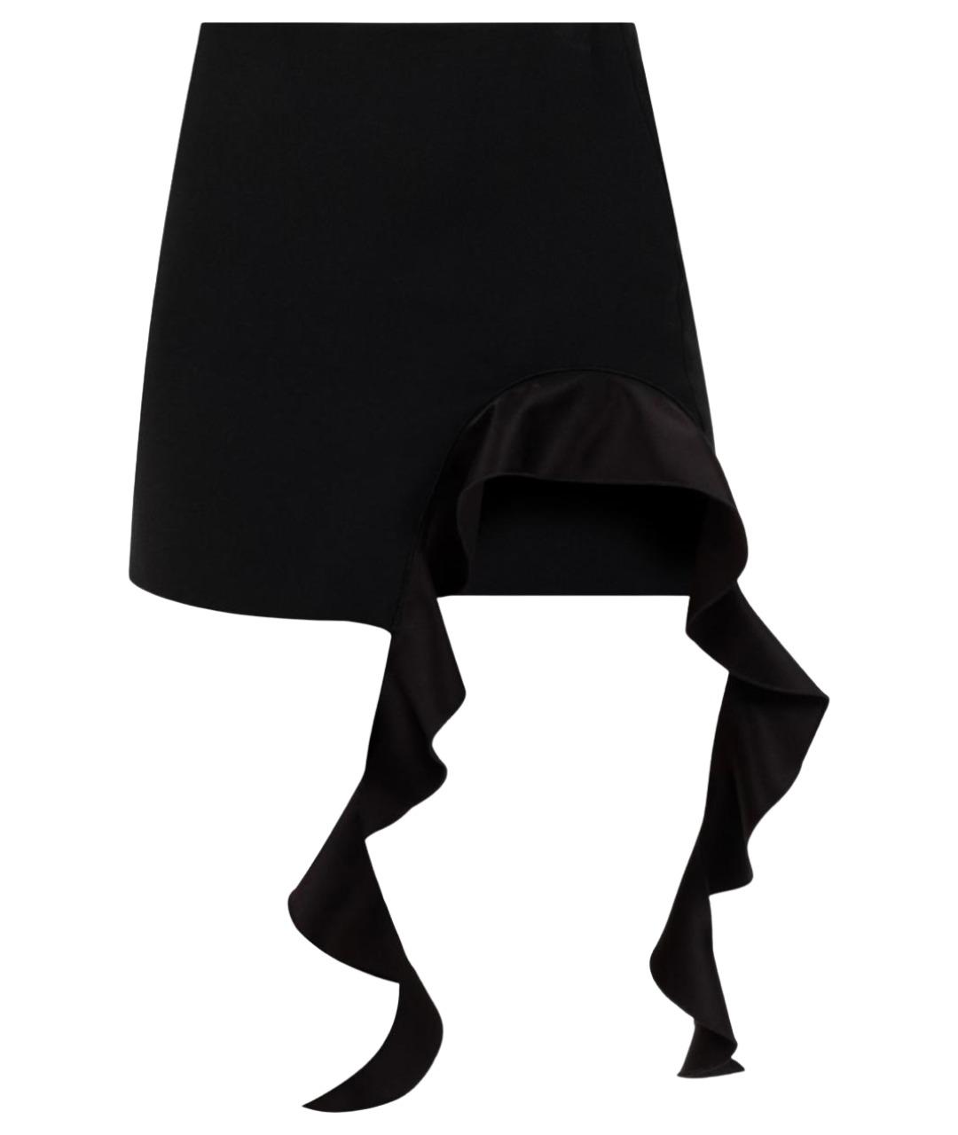 DAVID KOMA Черная вискозная юбка мини, фото 1