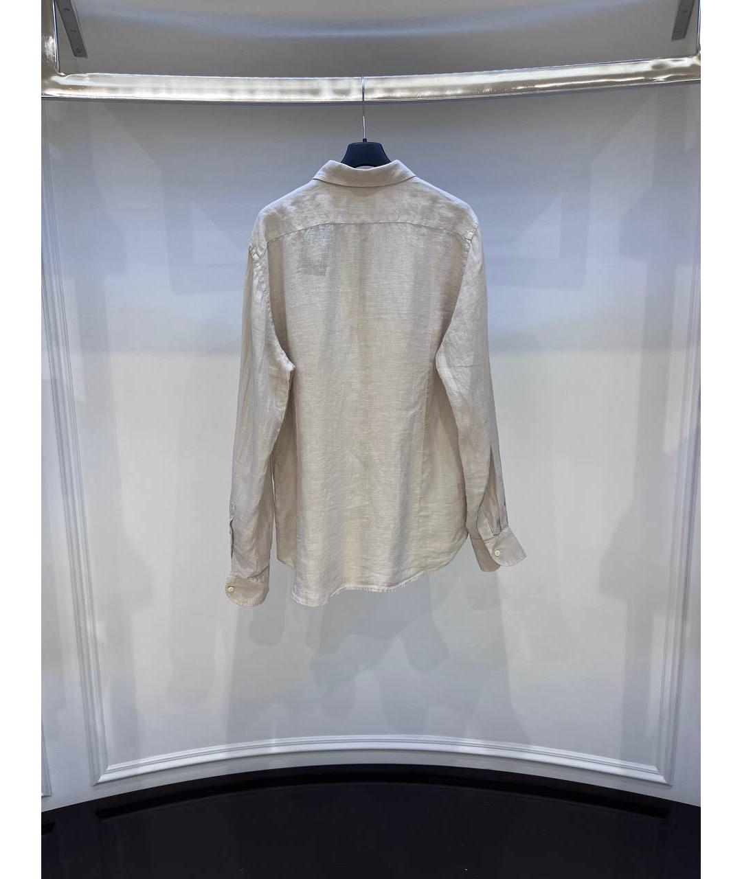 MC2 SAINT BARTH Бежевая льняная кэжуал рубашка, фото 3