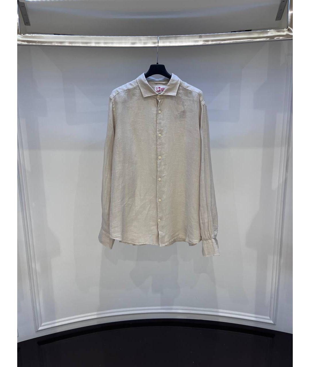 MC2 SAINT BARTH Бежевая льняная кэжуал рубашка, фото 2