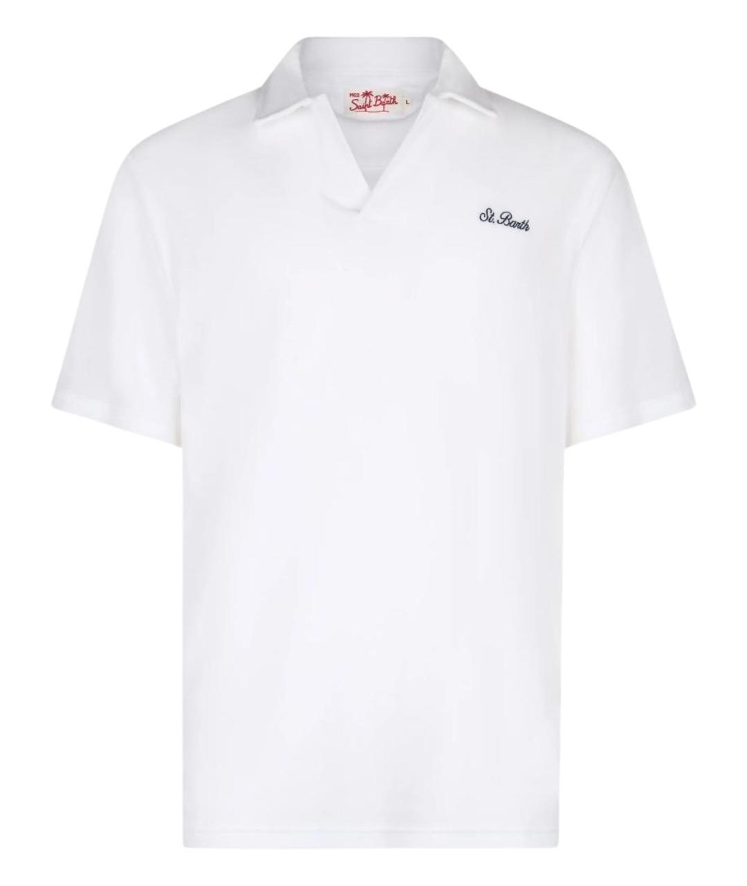 MC2 SAINT BARTH Белое хлопковое поло с коротким рукавом, фото 1