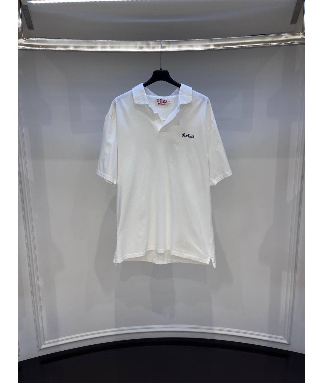 MC2 SAINT BARTH Белое хлопковое поло с коротким рукавом, фото 2