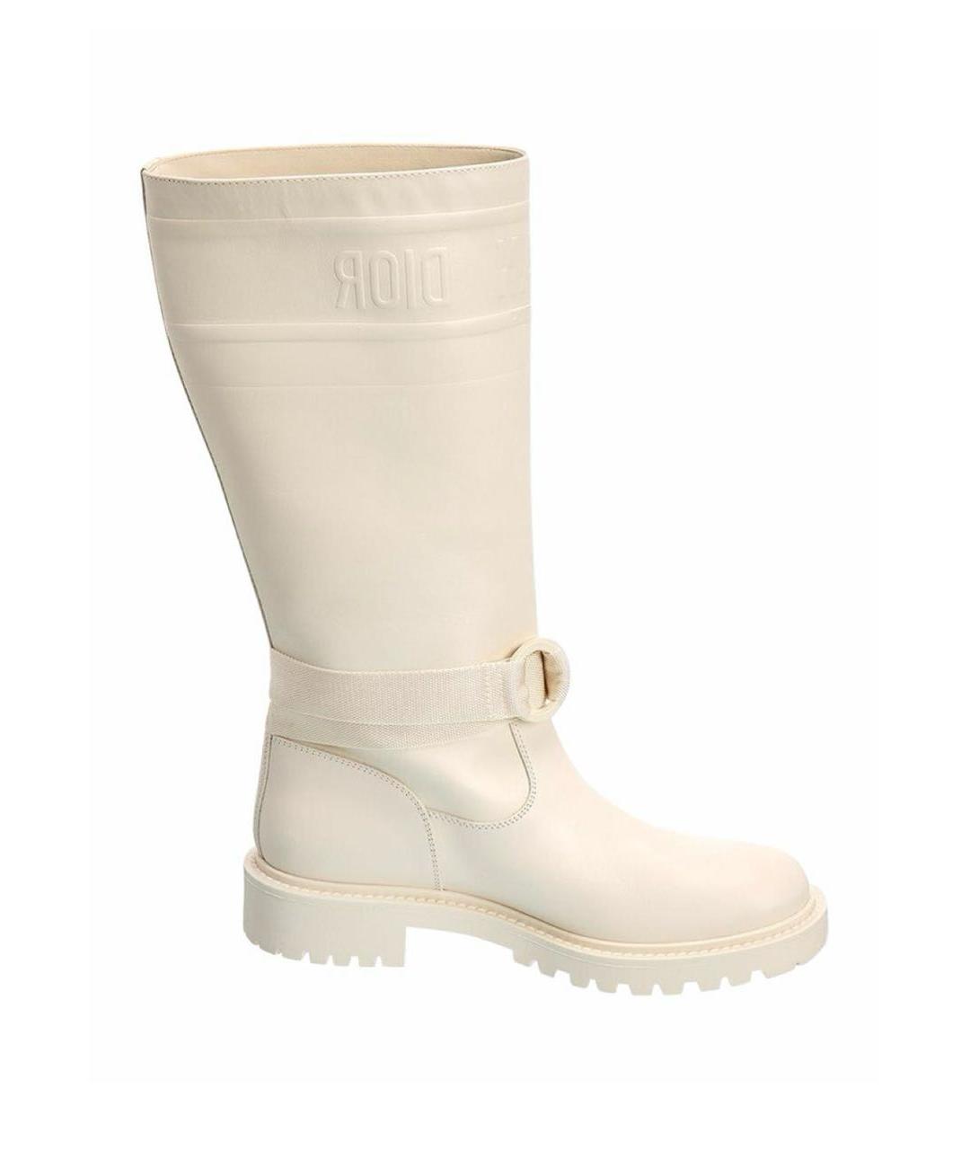 CHRISTIAN DIOR Белые кожаные сапоги, фото 1