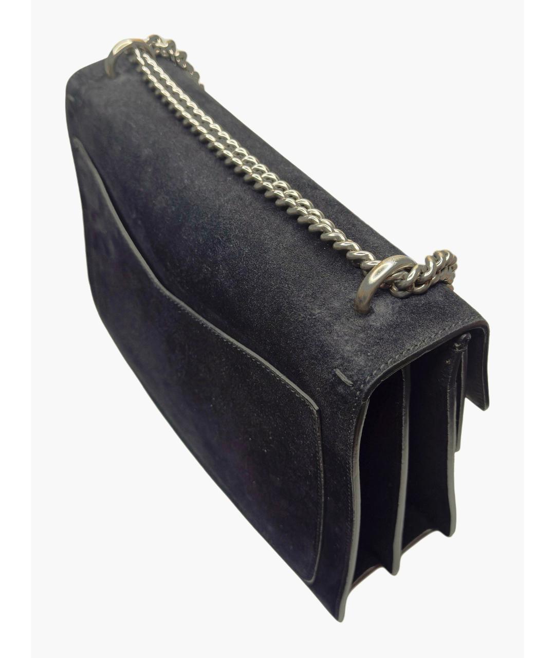 GUCCI Черная замшевая сумка через плечо, фото 5