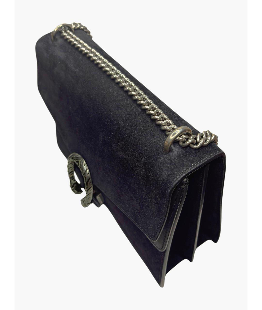 GUCCI Черная замшевая сумка через плечо, фото 4