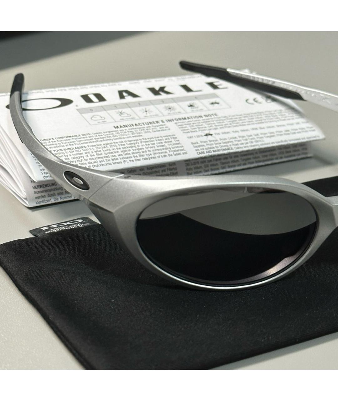 OAKLEY Серебряные пластиковые солнцезащитные очки, фото 5