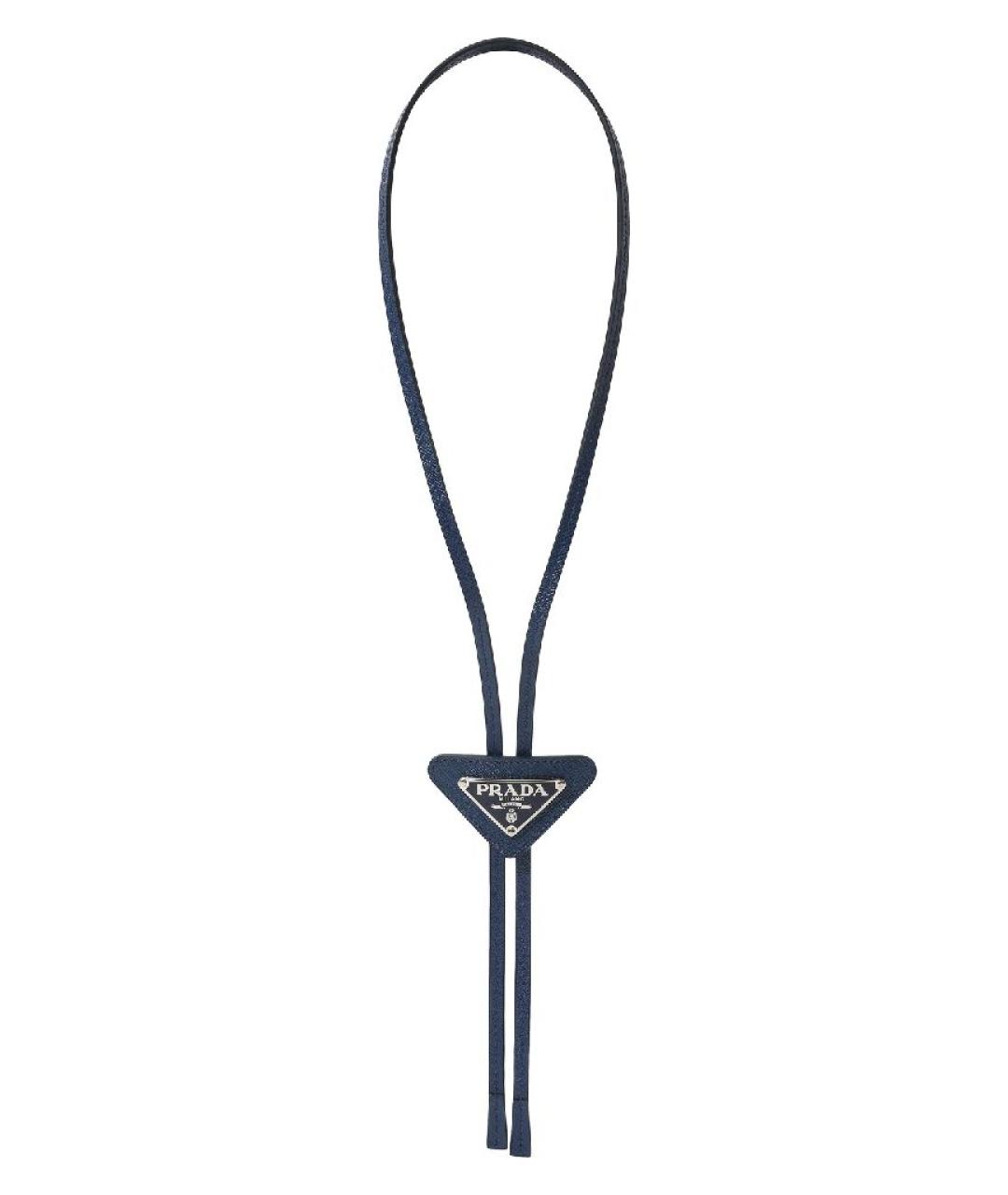 PRADA Синий кожаный галстук, фото 1