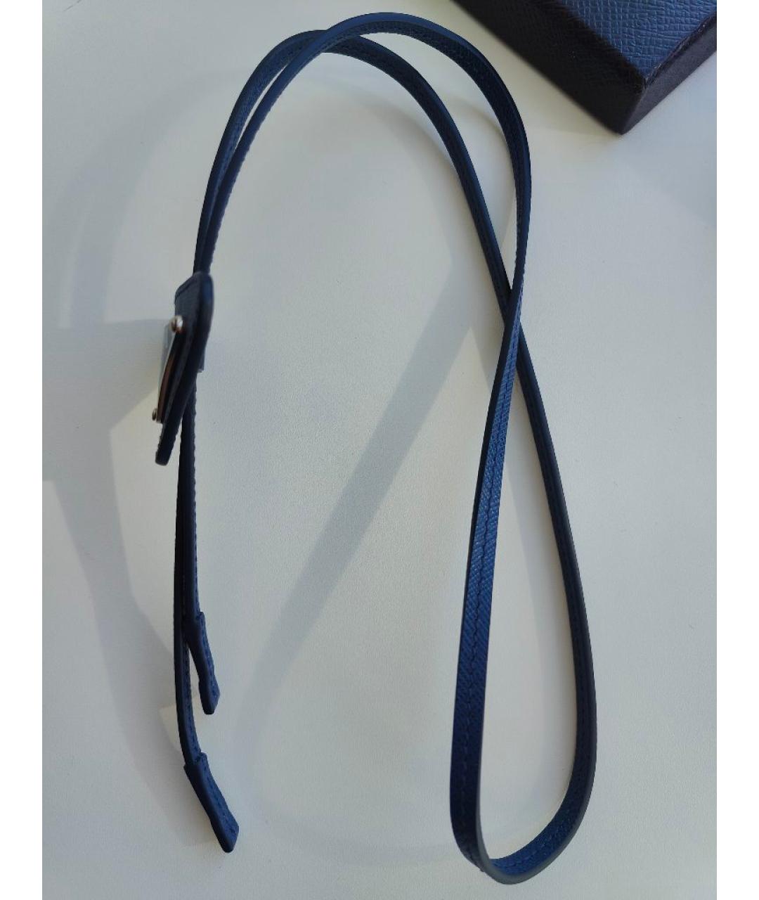 PRADA Синий кожаный галстук, фото 6